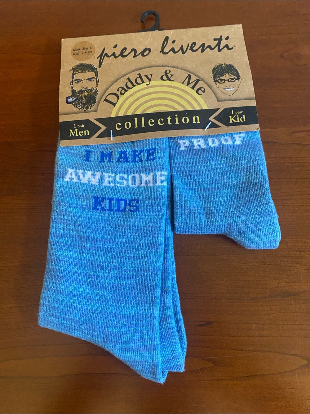 Daddy & Me sock pair. 1 mens large 1 kids 2-4 yrs. NWT